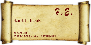 Hartl Elek névjegykártya